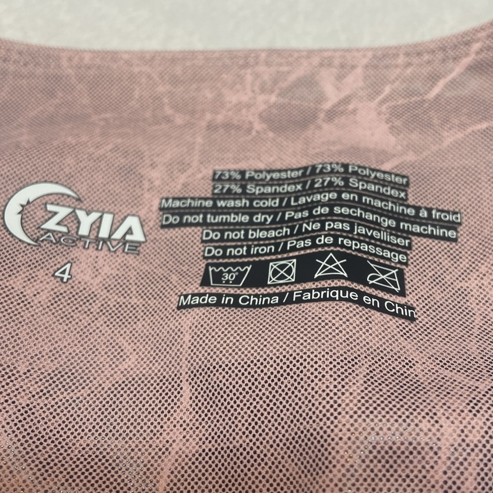 ZYIA ACTIVE Size 4 Pink Crackle Look Leggings - Picture 3 of 11